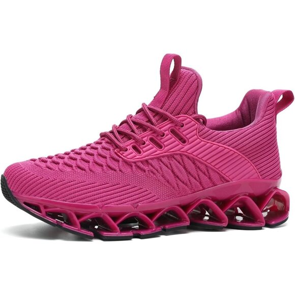 Women Bright Purple Slip-On Walking Running Shoes Blade Sneaker Non-Slip Comfort - Picture 3 of 8